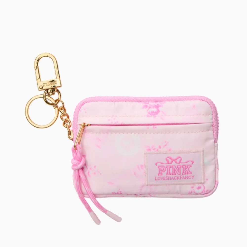 PINK Loveshackfancy Card Holder with Keychain